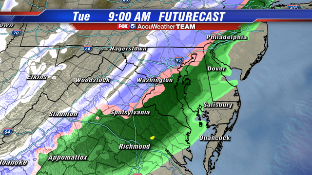 Flakes possible Tuesday morning as early winter blast hits DC region