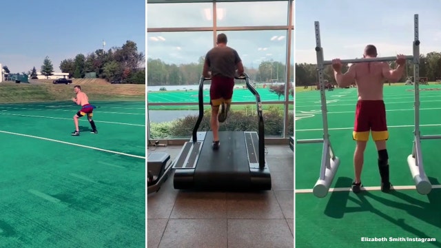 Alex Smith’s wife post video of him running, training on 1-year anniversary of broken leg