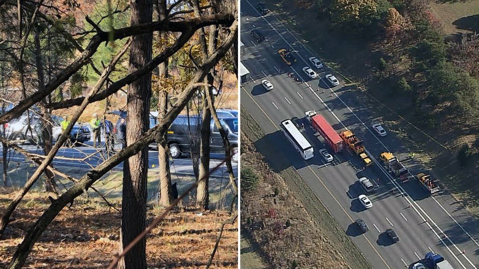 Maryland State Police says a woman's body was found along Interstate 95 in Laurel on Thursday, Nov. 21, 2019.