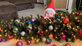 Mom turns baby into adorable real-life Elf on the Shelf