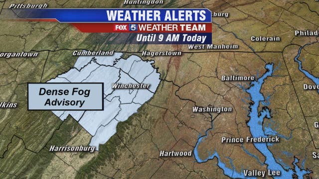 Morning fog, showers Monday with mild temperatures in the mid-60s