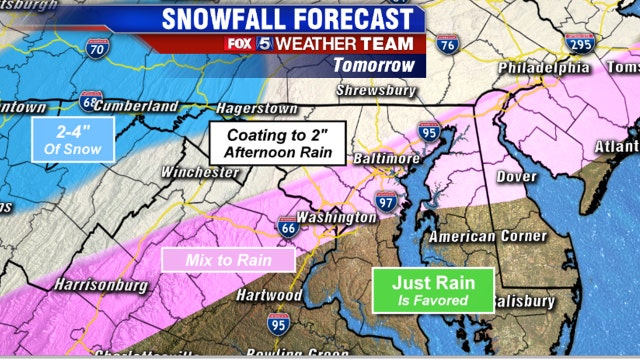 Wintry mix, snow to make Monday morning's commute messy