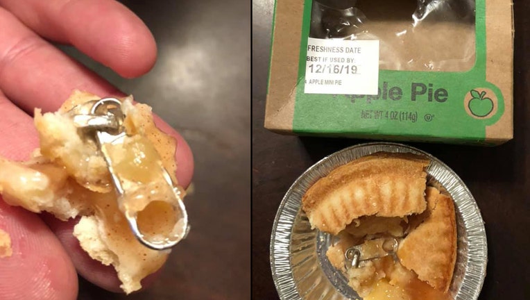 New York mom claims she her daughter nearly choked on a zipper found in a pie.