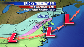 First snow of 2020 to impact Tuesday afternoon commute