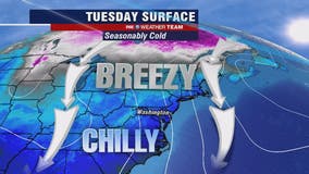 Chilly, cloudy Tuesday evening in DC; weekend system could bring chance for rain, snow