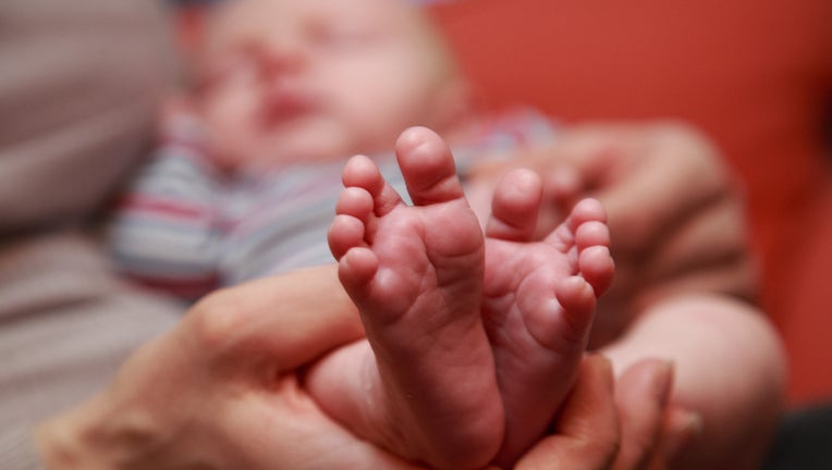 Vader, a week old baby is seen on 21 March, 2017 in Bydgoszcz, Poland. According to daily Dziennik Gazeta Prawna over 400 thouand babies will be born by the end of 2017, the highest number in seven years. (Photo by Jaap Arriens/NurPhoto via Getty Images)