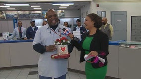 Postal worker who saved missing boy surprised with Valentine's Day gifts