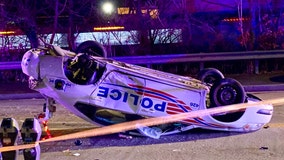 DC cop okay after rollover crash near Catholic University