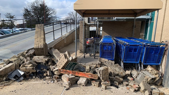 Two hospitalized after car crashes outside Northwest DC grocery store