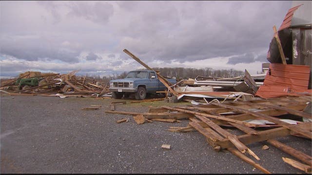 Farm building obliterated, massive trees downed in Frederick’s Friday morning storm