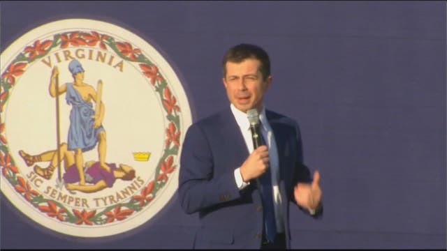 Thousands of supporters turn out at northern Virginia high school for Pete Buttigieg town hall