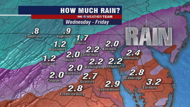 Falling temperatures, afternoon and evening showers Wednesday