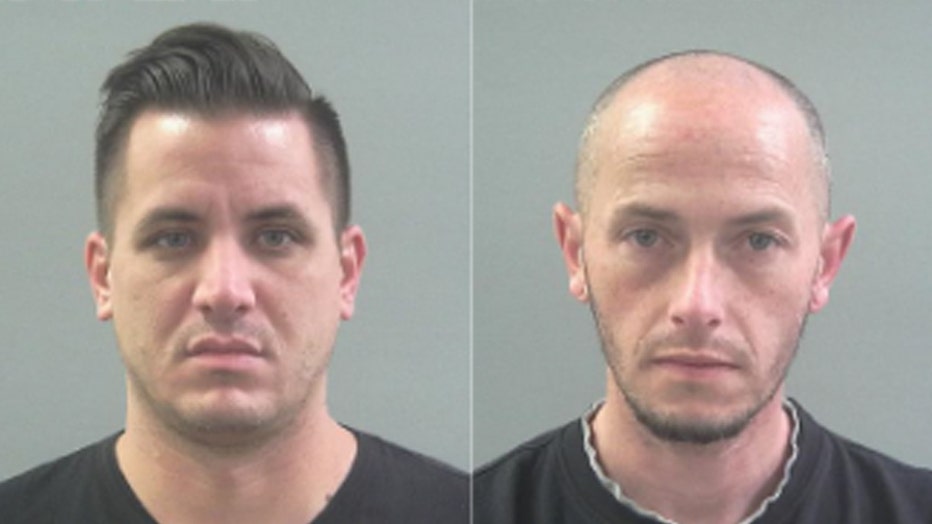 These 2019 photos provided by the Weber County Sheriff's Office show inmate Kaleb Wiewandt, left, and Matthew Belnap. Wiewandt shaved his head to look like Belnap, authorities say.