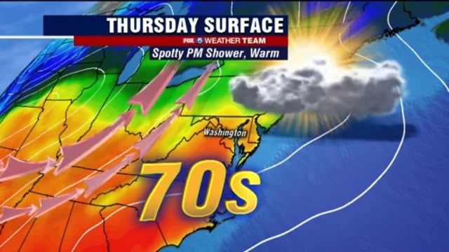 Warm with showers; spring begins Thursday night
