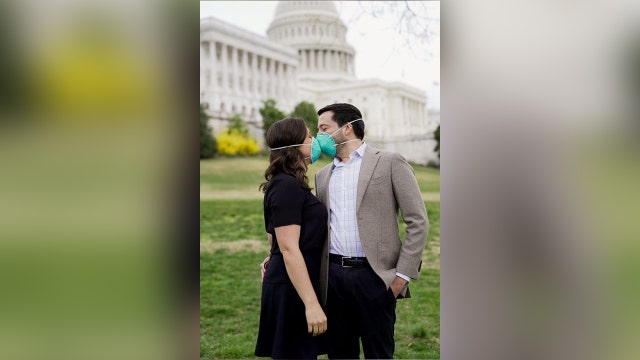 In sickness and in health: masked couple takes engagement pics on the Hill