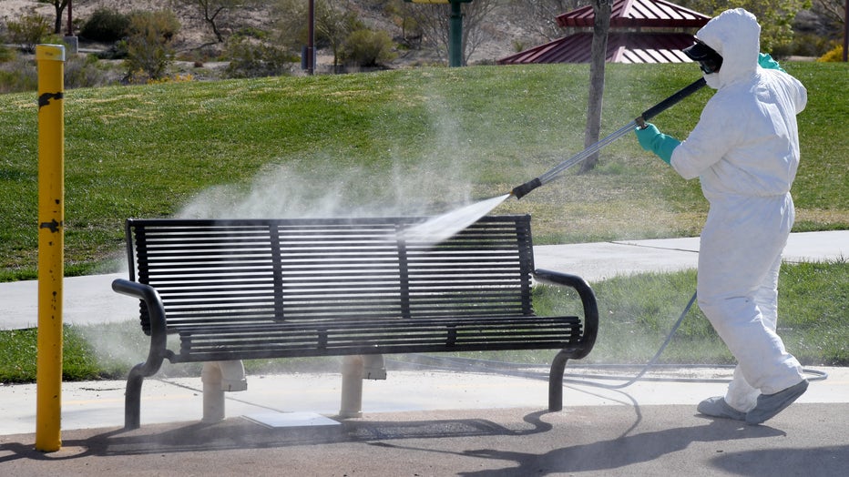 City Of Las Vegas Cleaning Crews Clean The City's Outdoor Parks