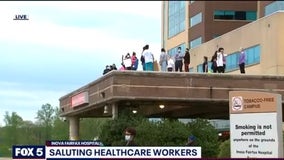 Officers honor frontline workers at Inova Fairfax Hospital