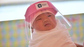 Hospital puts face shields on newborns