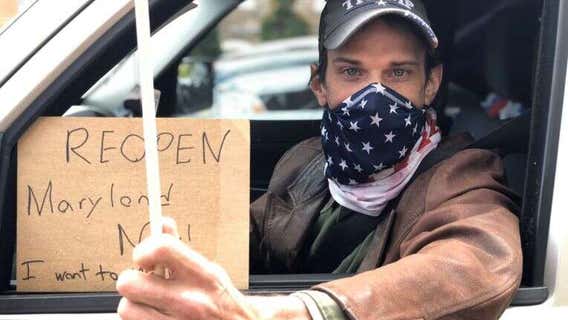 After 100s of vehicles clog Annapolis during Saturday demonstration, Monday Reopen Md protest attracts only a few