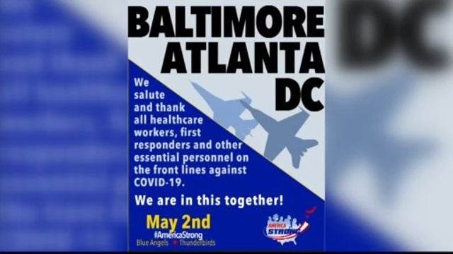 Blue Angels, Thunderbirds to flyover DC, Baltimore to honor front-line workers fighting coronavirus outbreak
