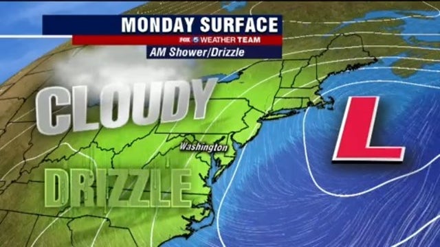 Clouds, drizzle Monday morning; afternoon looks clear but breezy