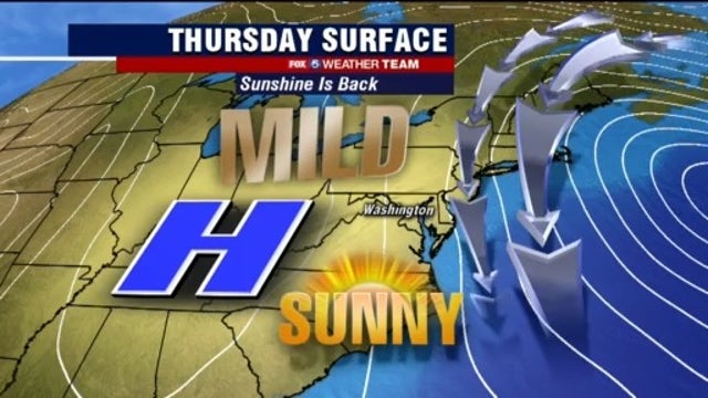 Sunny Thursday with seasonal highs near 60 degrees