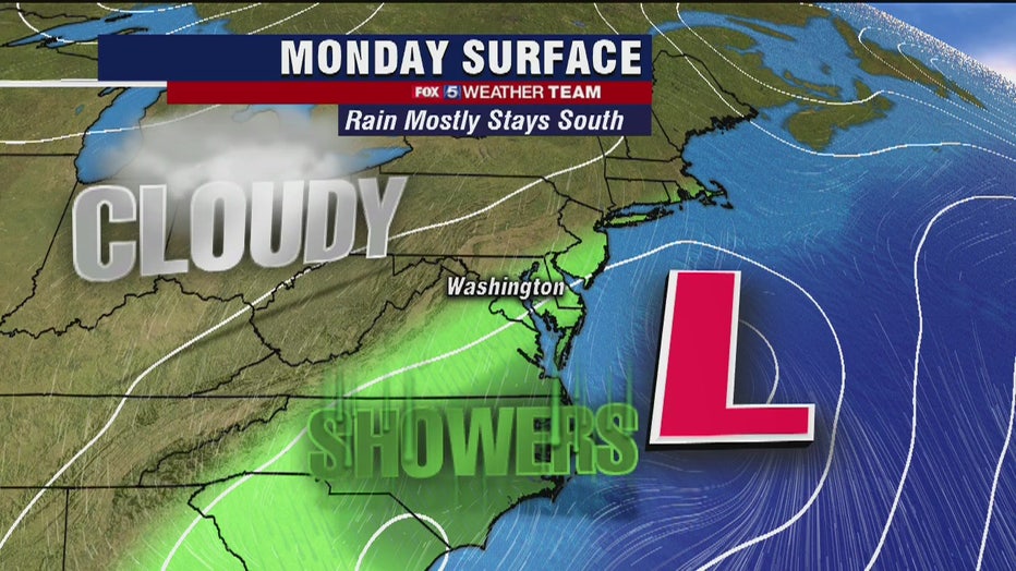 Cool, Cloudy, Isolated Showers Possible Monday