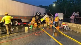 Jackknifed tractor trailer crash causes delays in Montgomery County