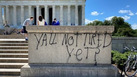 Protesters deface World War II Memorial and other National Mall monuments
