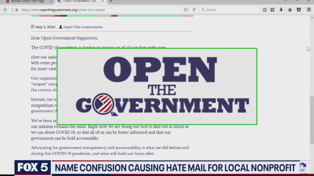 Government transparency group mistaken for 'reopen America' advocates