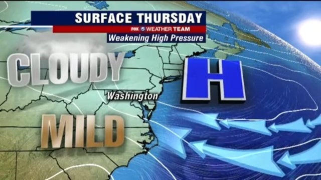 Cloudy, cool and breezy Thursday; showers develop into Friday
