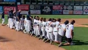 Entire high school baseball team kneels during national anthem at first game of season