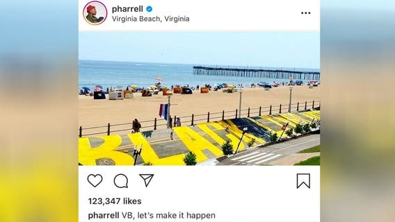 Pharrell proposes Black Lives Matter mural on Virginia Beach boardwalk: 'VB, let's make this happen'