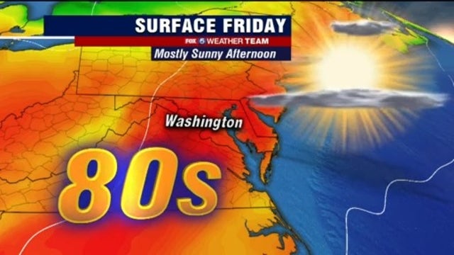 Sunny, less humid Friday with highs in the 80s