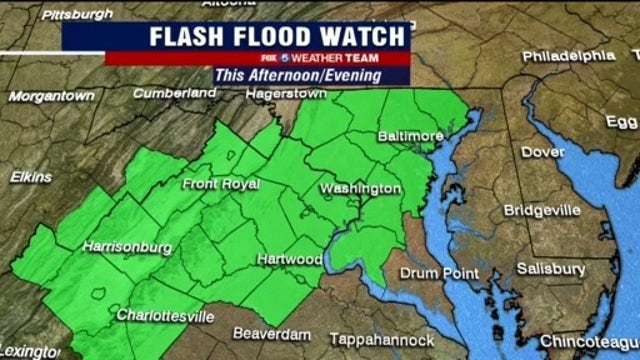 Heavy rain, thunderstorms and flooding concerns Friday with humid temperatures in the 90s