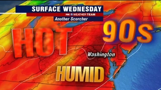 Hot, humid Wednesday with isolated thunderstorms into the evening