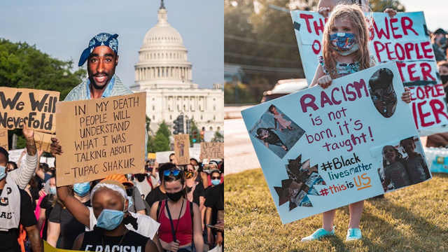 Some of the most powerful anti-racism signs seen in the DC protests