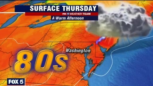 Warm Thursday with highs in the 80s; passing PM showers possible
