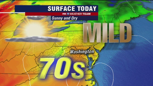 Mild, dry Monday with highs in the 70s