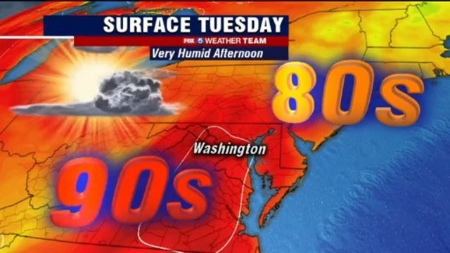 Hot and humid Tuesday; storms possible later in the day