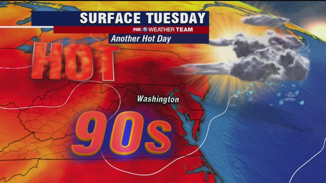 DC breaks July heat record with 26th day of 90 degree plus temperatures; afternoon storms likely