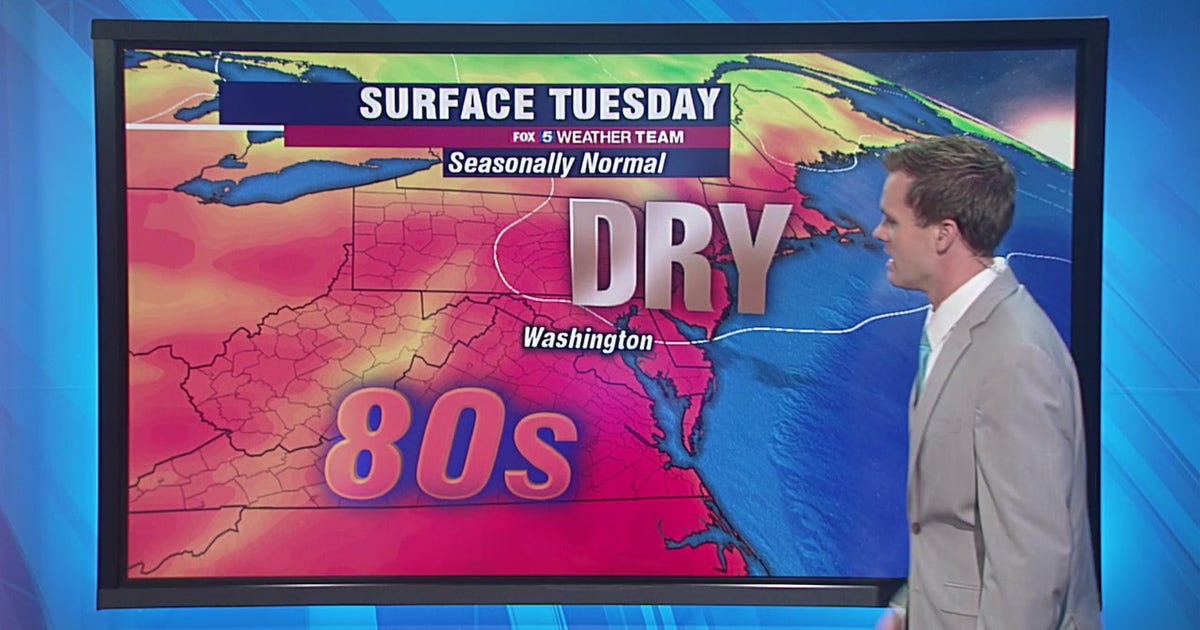 Warm, mostly dry Tuesday with highs in the mid-80s | FOX 5 DC