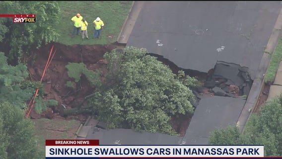 Crews restore access to Manassas Park neighborhood isolated by sinkhole amid storm