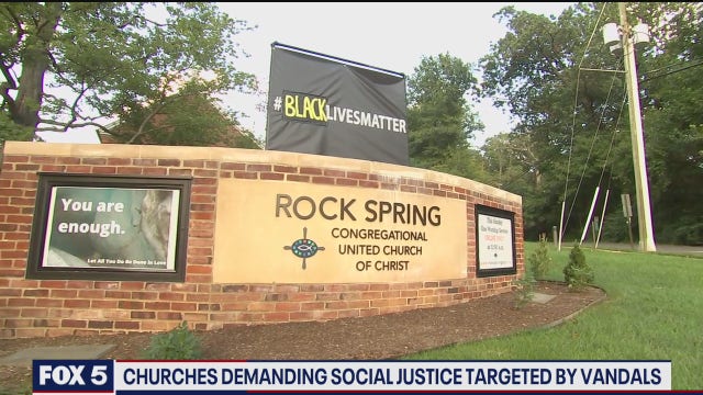 At least 3 Arlington churches demanding social justice targeted by vandals, police say