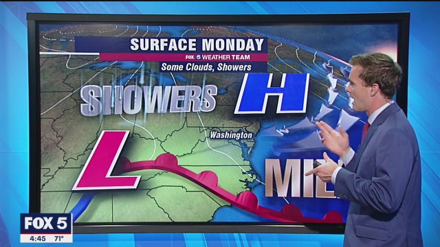 Comfortable temperatures Monday; afternoon showers likely