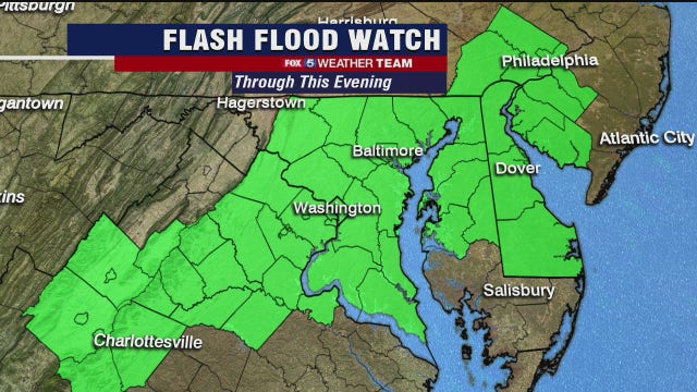 Storms return Thursday; Flash Flood Watch in place for much of DC region