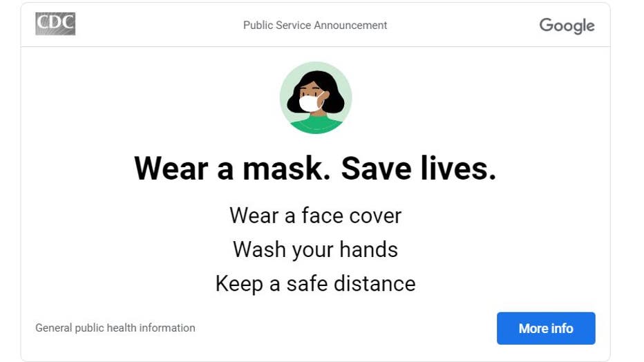Today's Google Doodle encourages people to 'Wear A Mask. Save Lives