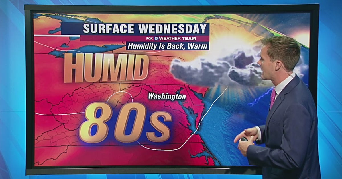Warm, humid Wednesday; scattered afternoon thunderstorms | FOX 5 DC