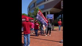 Trump supporters protest outside Fairfax early voting site