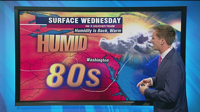 Warm, humid Wednesday; scattered afternoon thunderstorms